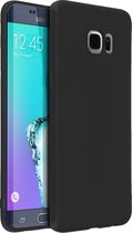 Geschikt voor Samsung Galaxy S6 Edge Plus Case Sterk Soepel en Flexibel Siliconegel Zwart