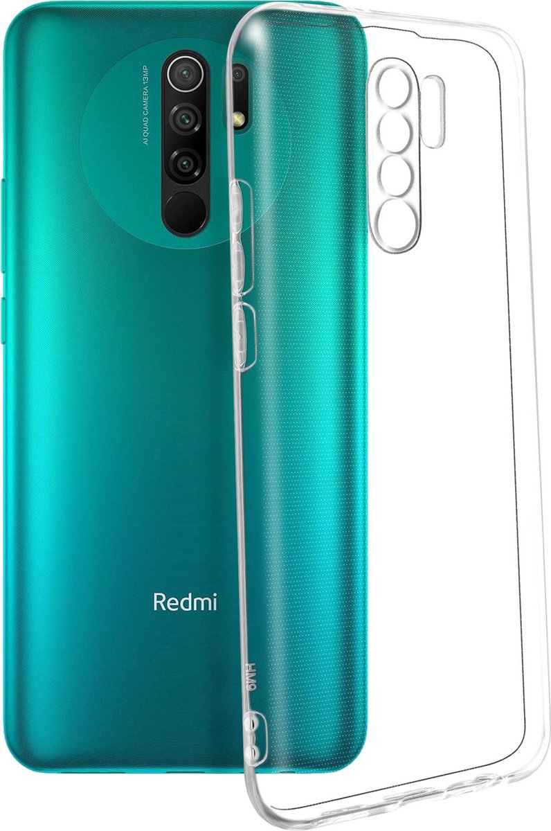 Geschikt voor Xiaomi Redmi 9 Case Resistant Soft Flexible Gel Silicone transparant