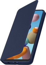 Hoes Geschikt voor Samsung Galaxy A21s klep portefeuille, video standaard donker blauw