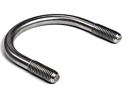 (2 STUKS) M8X25X46 A30 U BEUGEL (BUISKLEM) RVS-A4 (AISI 316) U BOUT (PIJPBEUGEL) KRAMBEUGEL Nennweite 20 - M 8 (DIN 3570)