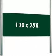 Krijtbord PRO - In hoogte verstelbaar - Enkelzijdig bord - Schoolbord - Eenvoudige montage - Geëmailleerd staal - Groen - 100x250cm