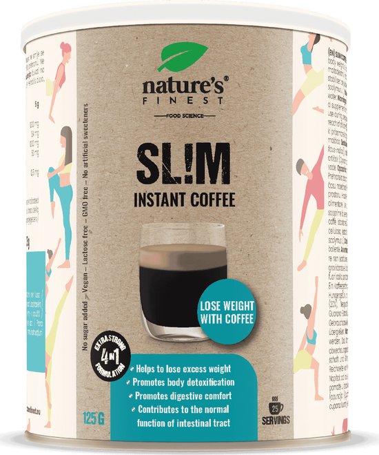 Nature's Finest Sl!m Coffee | 4-in-1 Heerlijke koffie, helpt je gewicht te verliezen, onbedwingbare trek onder controle te houden, de spijsvertering te verbeterenactie - Klinisch bewezen Neopuntia™, guarana, artisjok extract, veganistisch