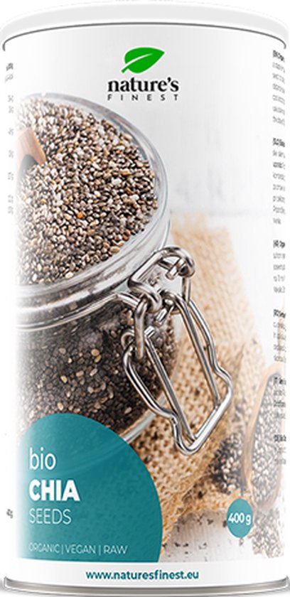 Foto: Nature s finest chiazaden bio 400g 100 biologisch superfood rijk aan omega 3 omega 9 vetzuren hoog in eiwitten vezels voor spijsvertering energie afvallen en gezonde botten