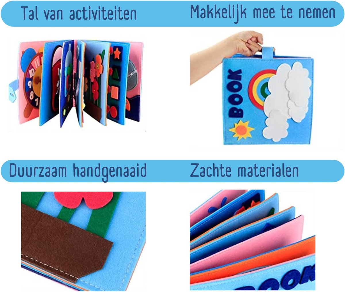 KLUZOO Montessori Busy Board Boek XXL - Jouets de motricité 2 ans - 3 ans -  4 ans 