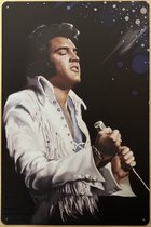 Elvis Presley wit pak Reclamebord van metaal METALEN-WANDBORD - MUURPLAAT - VINTAGE - RETRO - HORECA- BORD-WANDDECORATIE -TEKSTBORD - DECORATIEBORD - RECLAMEPLAAT - WANDPLAAT - NOSTALGIE -CAFE- BAR -MANCAVE- KROEG- MAN CAVE