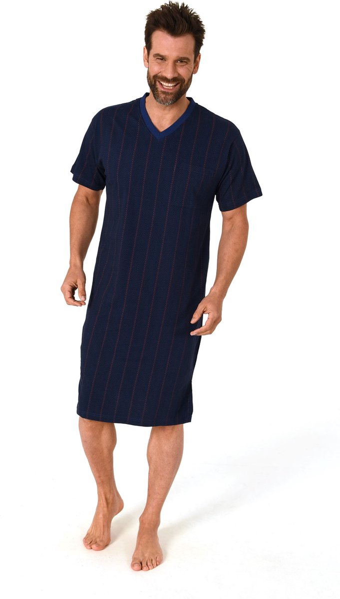 Normann heren nachthemd Trend 68591 - Blauw - 48-50