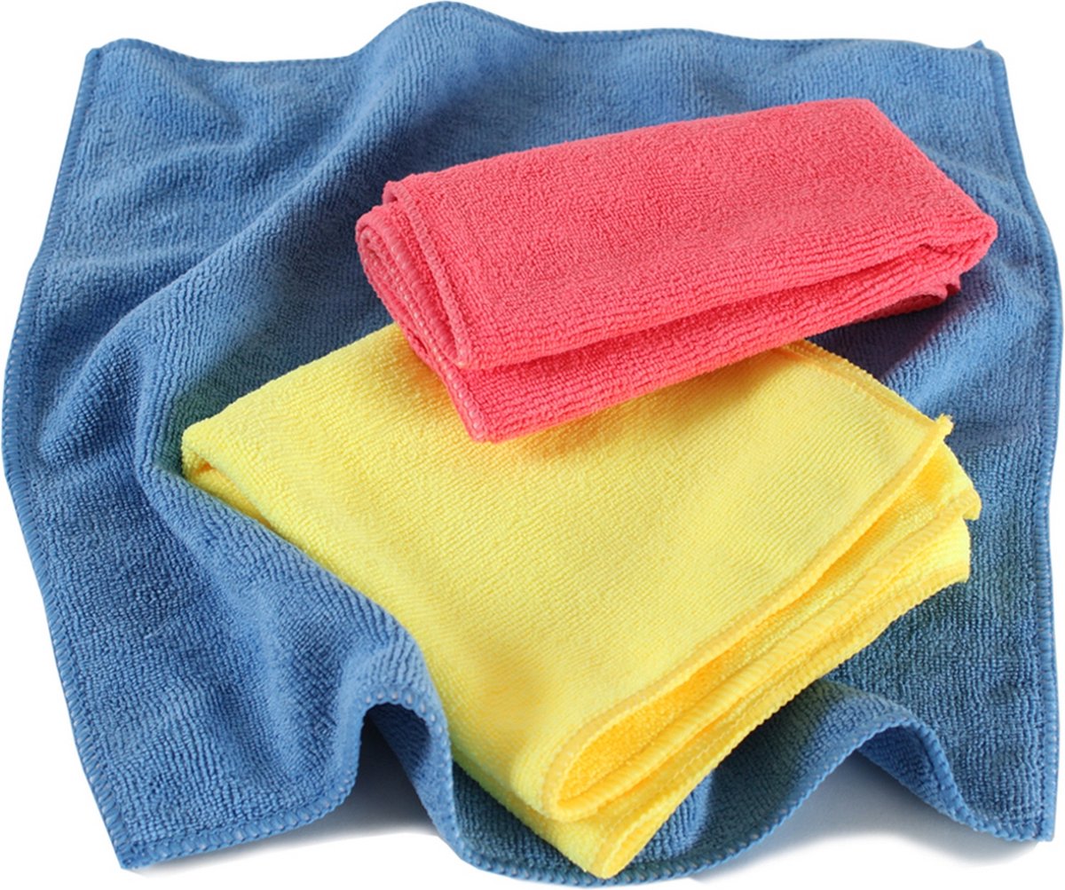 tectake® 30 Hoogwaardige Microvezeldoeken - Polijstdoeken en Reinigingsdoeken voor Diverse Toepassingen - 35x35 cm