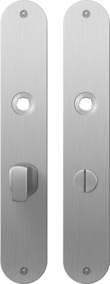 GPF1100.22 plaatschild 240x40x2mm WC63/8 afgerond grote knop RVS geborsteld