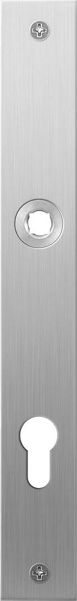 GPF1100.28L/R plaatschild 240x30x2mm PC85 rechthoekig links-/rechtsdraaiend RVS geborsteld