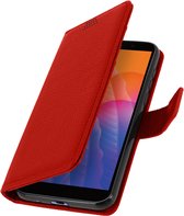 Cover Geschikt voor Huawei Y5p Flip Wallet Stand Video rode