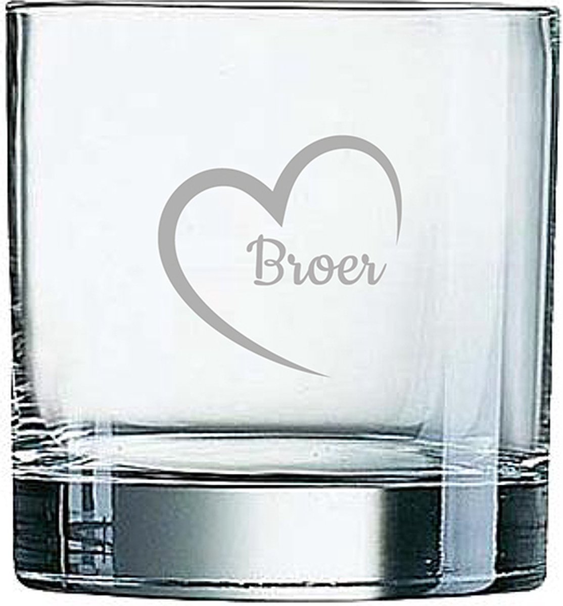 Gegraveerde Whiskeyglas 38cl Broer met hartje