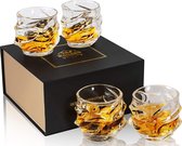 KANARS Whisky Glas Set, Loodvrije Kristallen Whiskey Glazen voor Cognac, Martini, Cocktails, Whisky, Scotch, Wodka, 320 ml, 4 Stuks