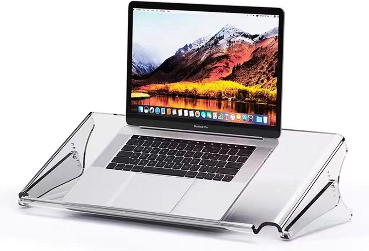 Verstelbaar laptopstandaard | 53,6 x 27 x 13,6- 20,6 cm | Acryl | Laptop verhoger