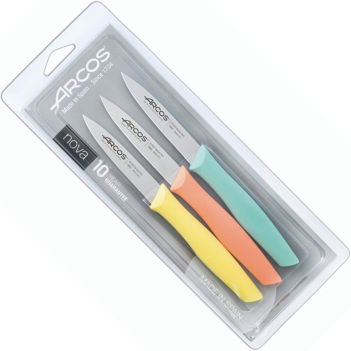 Arcos Nova, set van 3 messen, roestvrij staal, meerkleurig, 85 mm