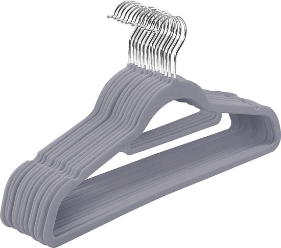 Lot De 20 Cintres Antidérapants En Velours Avec Crochet