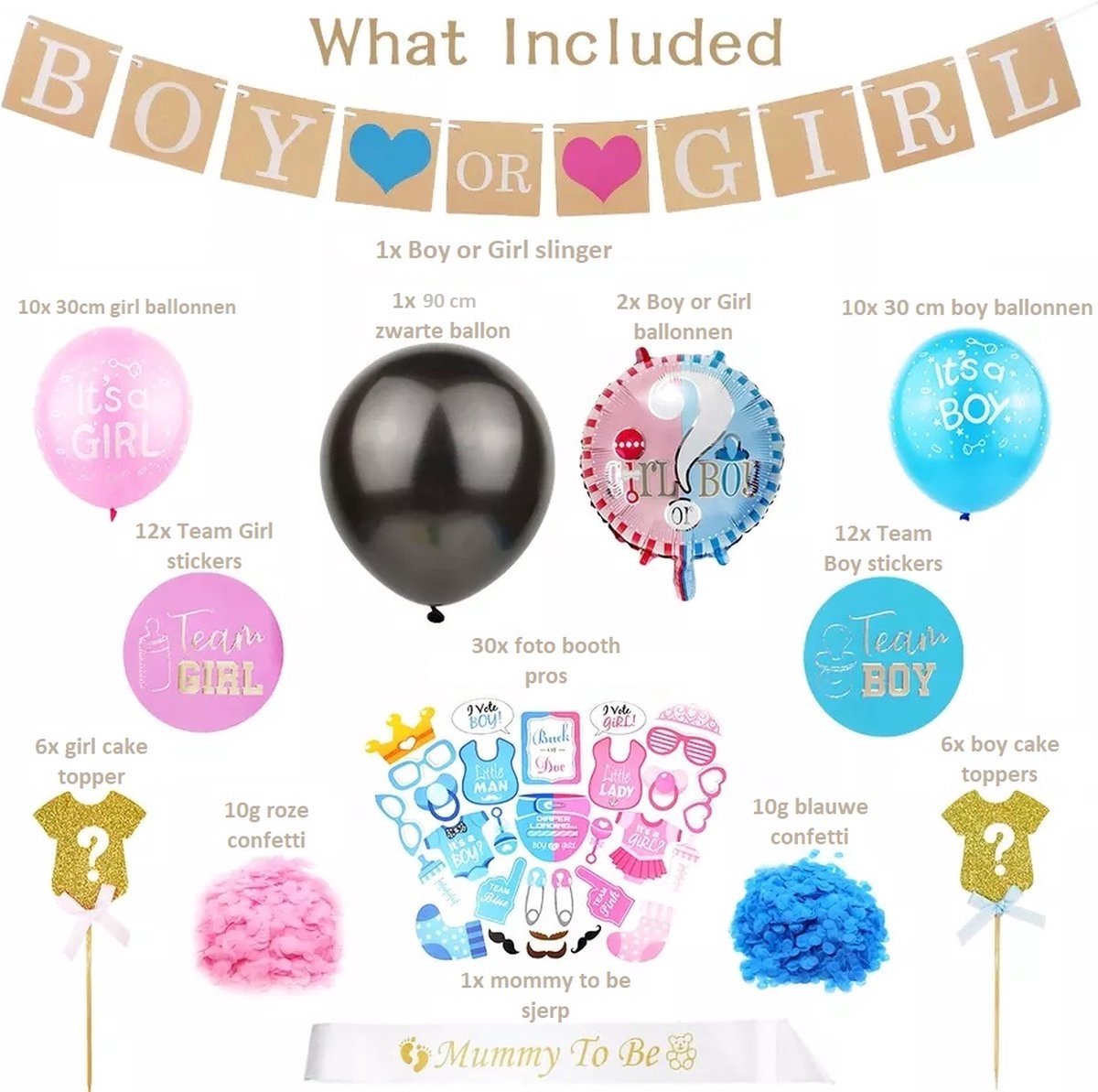 Ballon Babyshower Jongen 89 x 74 cm