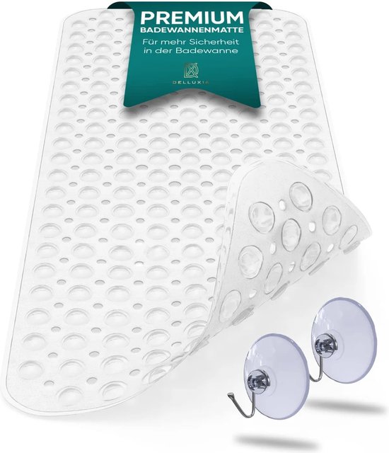 IKIDO Antislip Douchemat-Mat voor in de Badkamer-Badmat Wit/Blauw met