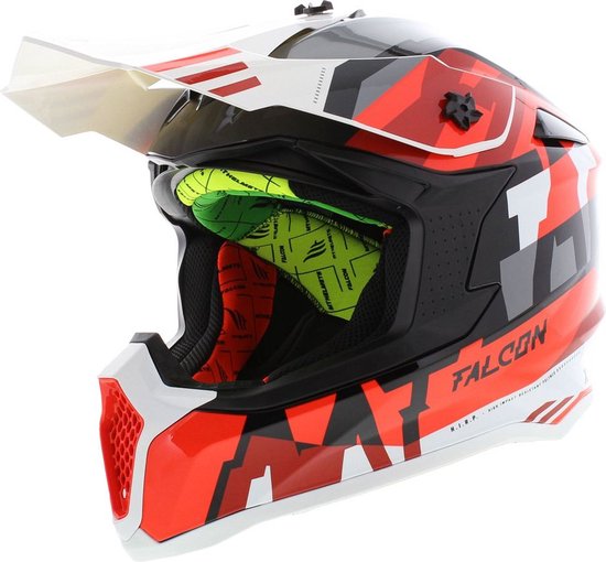 Casque motocross MT Falcon Arya rouge brillant L