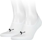 Puma Unisex Footie High Cut (2-pack) - unisex onzichtbare sokken - wit - Maat: 35-38