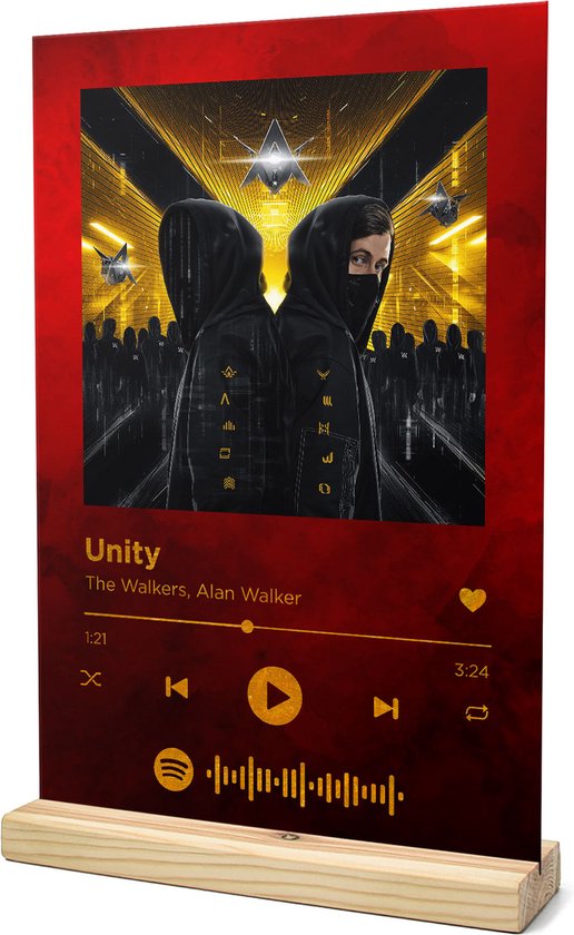 Songr Spotify Muziek Bordje - Unity - The Walkers, Alan Walker - 20x30 -  Rood - Dibond... | bol.com
