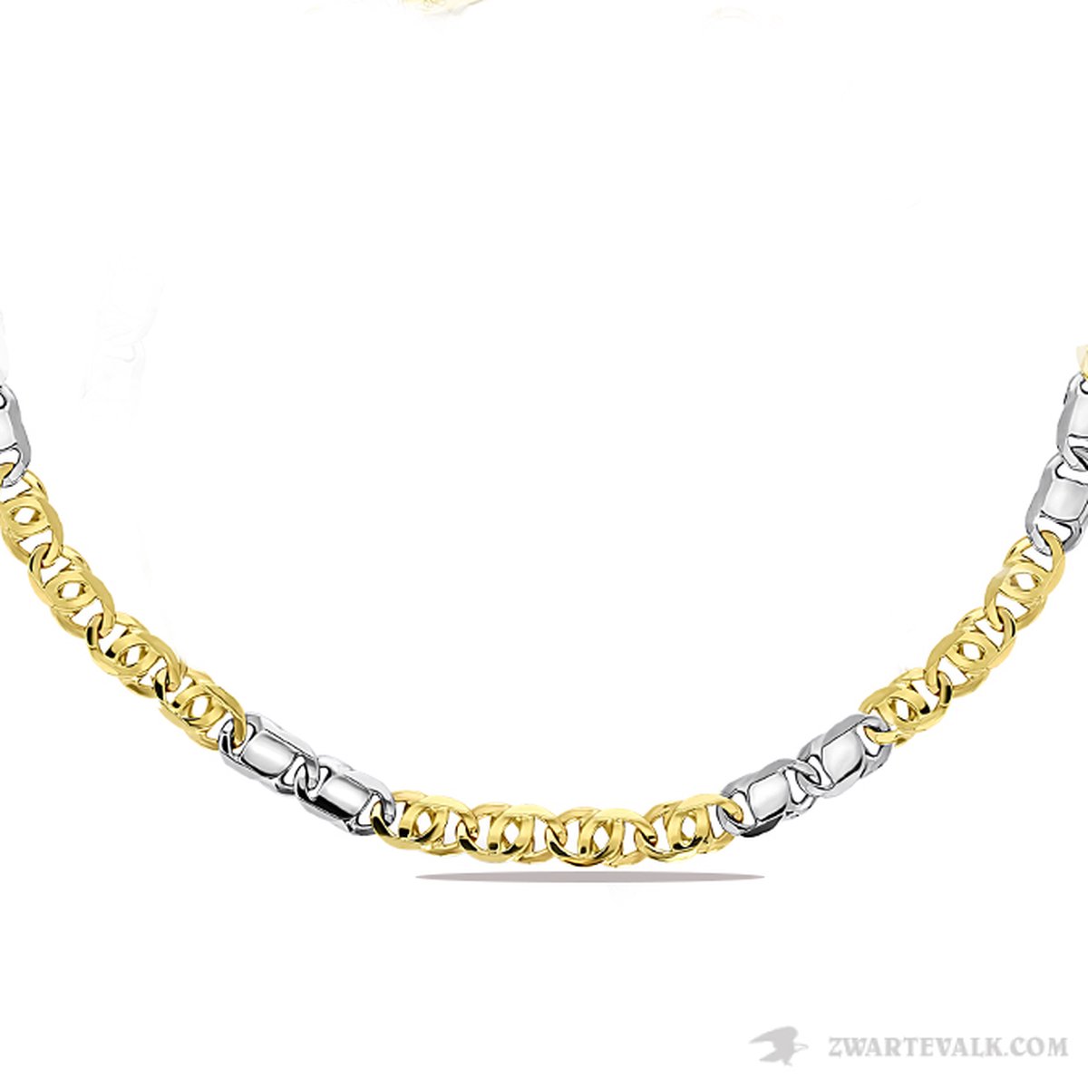 Juwelier Zwartevalk - 14 karaat gouden bicolor ketting BF 1174/50cm