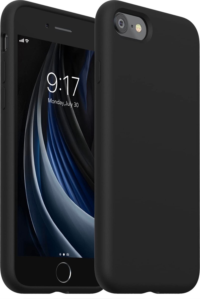 iPhone 7/8/SE 2020/SE 2022 hoesje zwart siliconen case apple hoesjes back cover hoes
