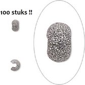 Cache-perles à écraser (4mm) en version stardust, gunmetal. Par 100 pièces !