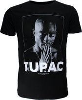 2PAC Tupac Praying T-Shirt Zwart - Officiële Merchandise