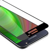 Cadorabo Screenprotector voor Samsung Galaxy J5 2016 Volledig scherm pantserfolie Beschermfolie in TRANSPARANT met ZWART - Gehard (Tempered) display beschermglas in 9H hardheid met 3D Touch