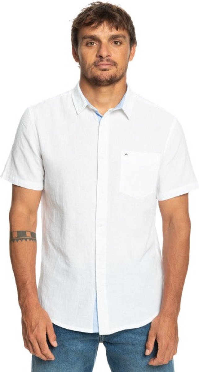 Quiksilver Time Box Short Sleeve Overhemd - White