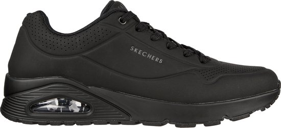 Skechers Uno - Stand On Air Heren Sneakers - Black/Black - Maat 40