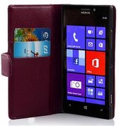 Cadorabo Hoesje voor Nokia Lumia 925 in BORDEAUX PAARS - Beschermhoes van getextureerd kunstleder en kaartvakje Book Case Cover Etui