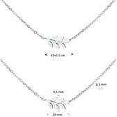 Collier - ketting - staal - lengte 45 cm - blad