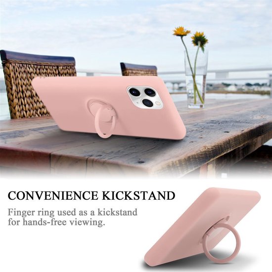 Coque Cadorabo pour Apple iPhone 11 PRO MAX en ROSE LIQUIDE - Coque de protection en silicone TPU souple avec anneau