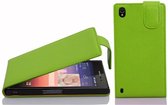 Cadorabo Hoesje geschikt voor Huawei ASCEND P7 in APPEL GROEN - Beschermhoes in flip-design Case Cover van getextureerd imitatieleer