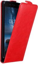 Cadorabo Hoesje geschikt voor Nokia 8 2017 in APPEL ROOD - Beschermhoes in flip design Case Cover met magnetische sluiting