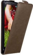 Cadorabo Hoesje geschikt voor LG G2 in KOFFIE BRUIN - Beschermhoes in flip design Case Cover met magnetische sluiting
