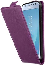 Cadorabo Hoesje geschikt voor Samsung Galaxy J3 2017 in BORDEAUX PAARS - Beschermhoes in flip-design Case Cover van getextureerd imitatieleer