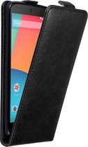 Cadorabo Hoesje geschikt voor LG Google NEXUS 5 in ZWARTE NACHT - Beschermhoes in flip design Case Cover met magnetische sluiting