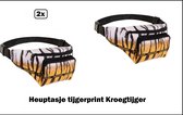 2x Heup tasje Kroegtijger tijgerprint - Festival thema feest cafe party bier apres ski tijger