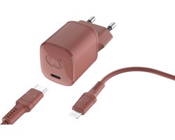 Fresh 'n Rebel Snellader iphone - Mini oplader Usb c inclusief Lightning Cable - 20W - Safari Red