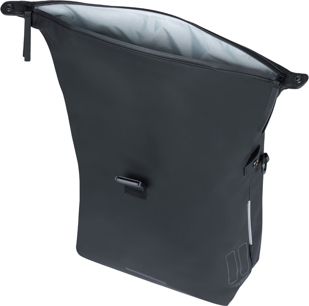 Basil SoHo Fietsschoudertas 17L Zwart Waterdicht Met MIK Studs Laptopvak Nordlicht LED-strip Stijlvol & Functioneel Voor E-bike – foto 3
