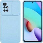 Cadorabo Hoesje geschikt voor Xiaomi RedMi 10 in Bonbon Licht Blauw - Beschermhoes van flexibel TPU-silicone Case Cover en met camerabescherming