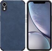 Cadorabo Hoesje geschikt voor Apple iPhone XR in Saffier Blauw - Beschermhoes gemaakt van TPU-silicone Case Cover met fijne faux-suède achterzijde