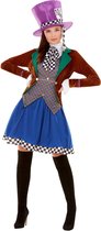 Smiffy's - Mad Hatter Kostuum - Zo Gek Als Een Mad Hatter - Vrouw - Multicolor - Medium - Carnavalskleding - Verkleedkleding