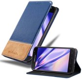 Cadorabo Hoesje geschikt voor Samsung Galaxy J7 2017 in DONKERBLAUW BRUIN - Beschermhoes met magnetische sluiting, standfunctie en kaartvakje Book Case Cover Etui