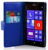 Cadorabo Hoesje voor Nokia Lumia 925 in KONINGSBLAUW - Beschermhoes van getextureerd kunstleder en kaartvakje Book Case Cover Etui