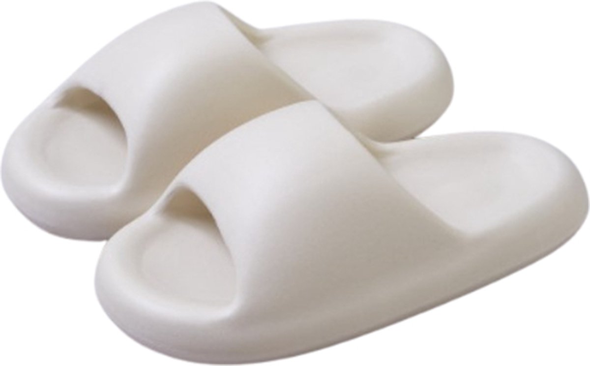 Unisex slippers wit - foam - anti-slip - EVA kunststof - dikke zool - heren vrouwen
