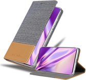 Cadorabo Hoesje voor Samsung Galaxy NOTE 20 in LICHTGRIJS BRUIN - Beschermhoes met magnetische sluiting, standfunctie en kaartvakje Book Case Cover Etui