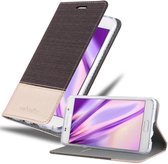 Cadorabo Hoesje geschikt voor Samsung Galaxy A5 2016 in ANTRACIET GOUD - Beschermhoes met magnetische sluiting, standfunctie en kaartvakje Book Case Cover Etui